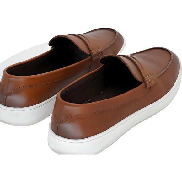 Mens Brown Penny Boat Loafer Casual Shoe US 8